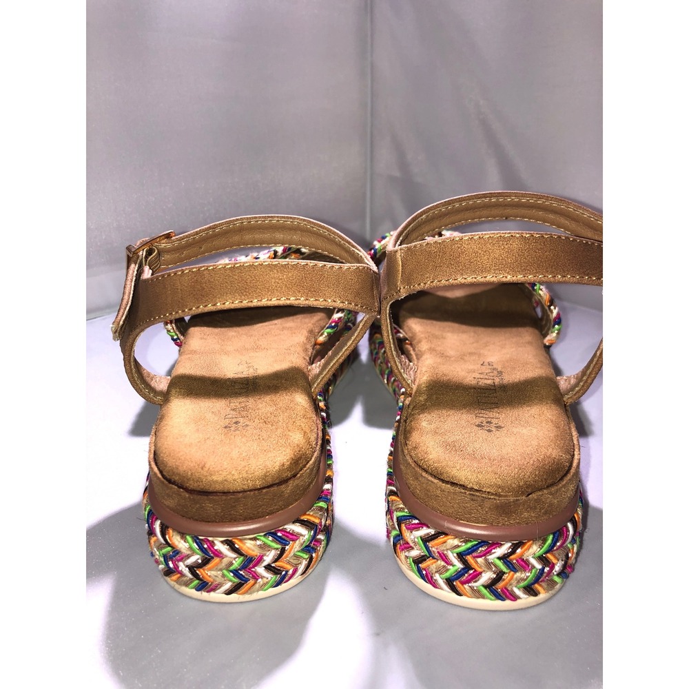 Patrizia by Spring Step Rocking Multi Color Woven Platform Sandals Tan Size 37 - Picture 3 of 9